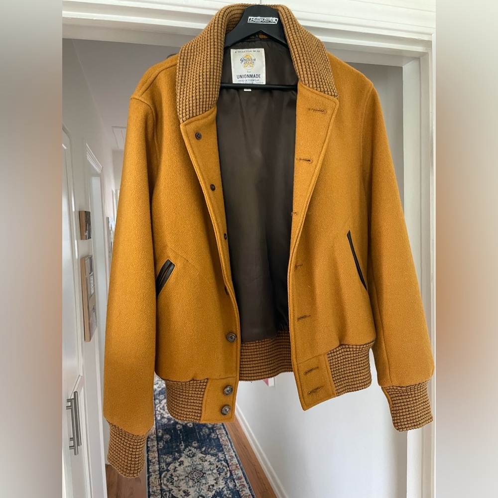 Men's Mustard Wool Bomber Jacket